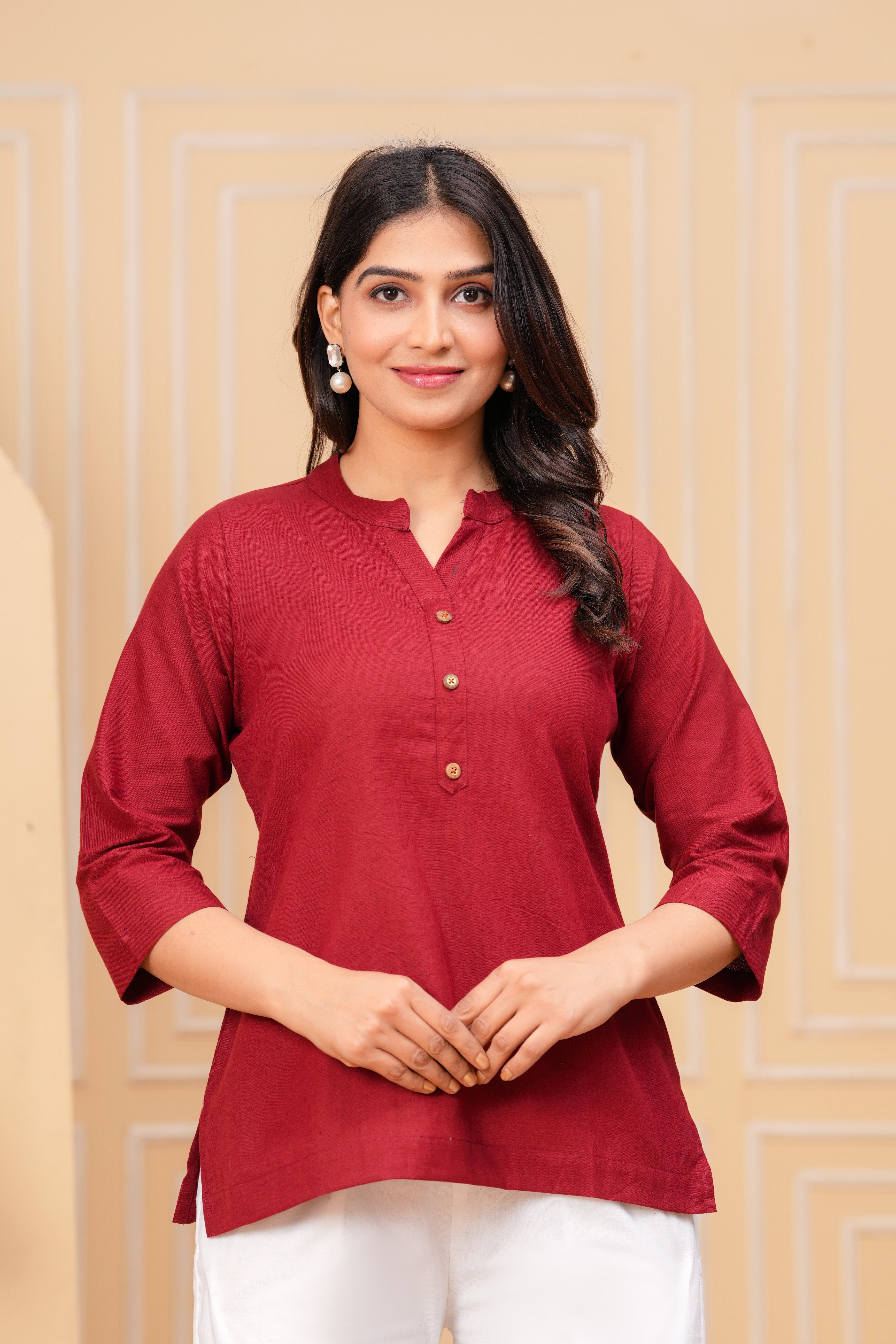 Linen Solid Short Kurta